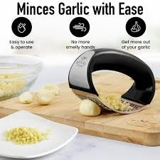 Stainless Steel Garlic Crusher, Garlic Grinder, Hand Held Garlic Press
