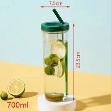 Acrylic Infusing Water Bottle - 700ml Portable Plastic Infuser Bottle for Flavorful Hydration