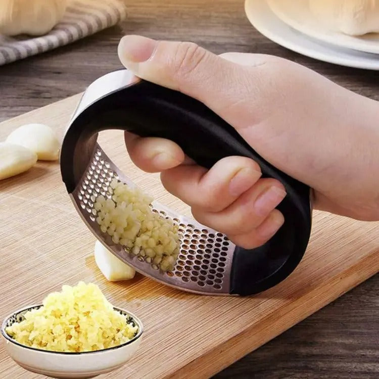 Stainless Steel Garlic Crusher, Garlic Grinder, Hand Held Garlic Press