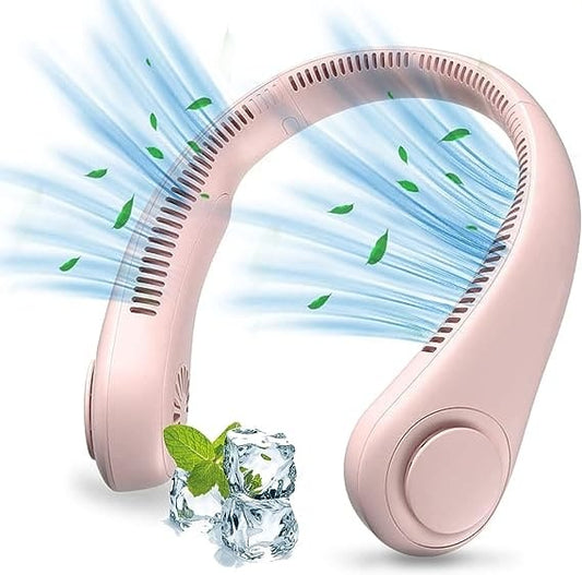 Portable Neck Fan – Bladeless, Wireless & Rechargeable USB Mini Fan for Hands-Free Cooling
