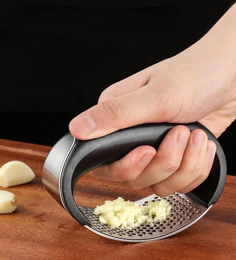 Stainless Steel Garlic Crusher, Garlic Grinder, Hand Held Garlic Press
