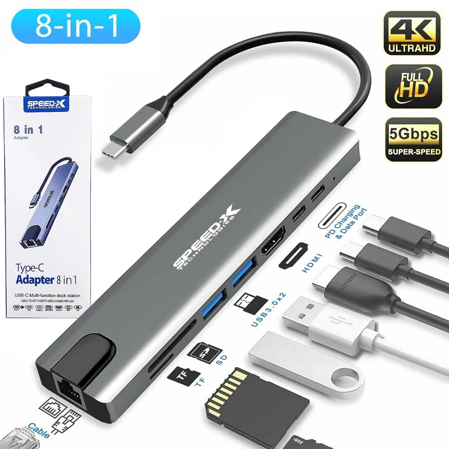 USB Hub 4-in-1 / 3-in-1 – High-Speed Multiport USB Splitter for Laptops, PCs & More