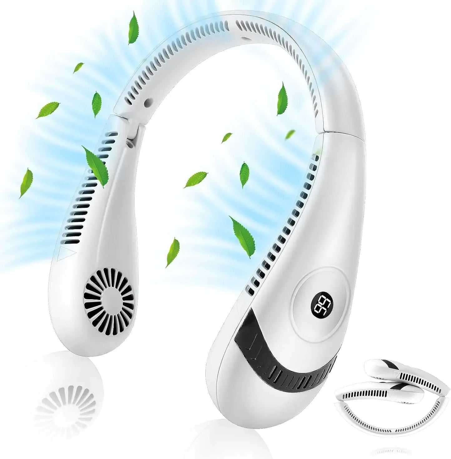 Portable Neck Fan – Bladeless, Wireless & Rechargeable USB Mini Fan for Hands-Free Cooling