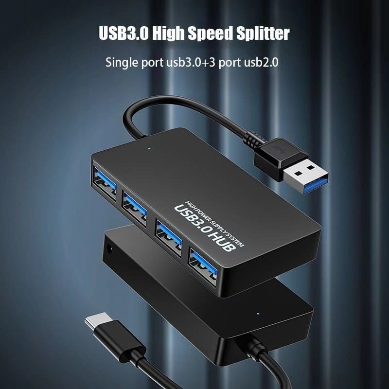 USB Hub 4-in-1 / 3-in-1 – High-Speed Multiport USB Splitter for Laptops, PCs & More