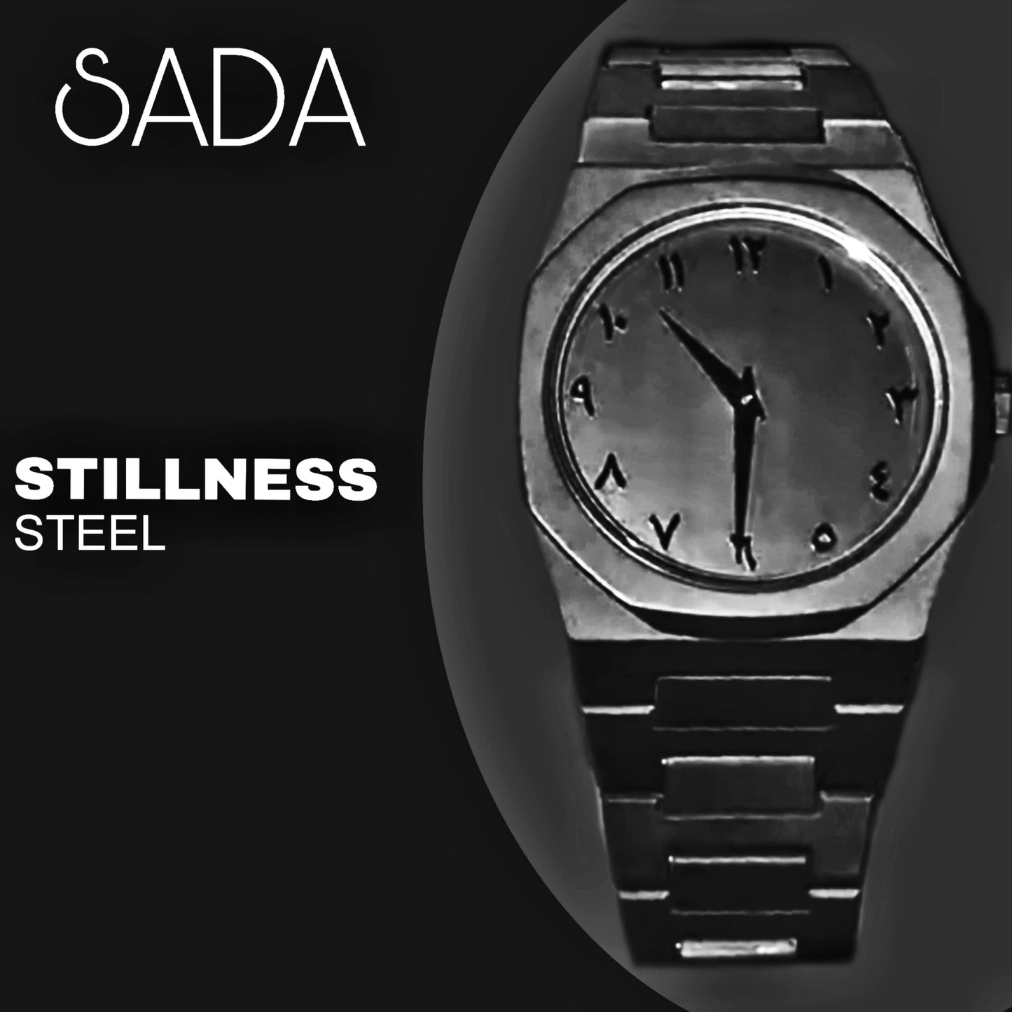 Black Arabic Aura Watch – All‑Black Arabic Numeral Dial Men’s Quartz Timepiece