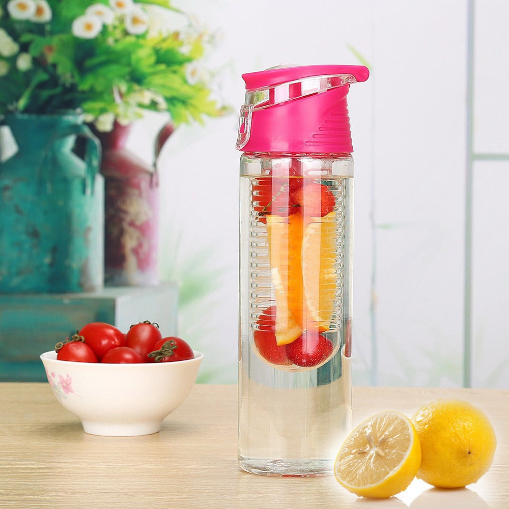 Acrylic Infusing Water Bottle - 700ml Portable Plastic Infuser Bottle for Flavorful Hydration