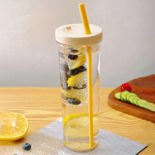 Acrylic Infusing Water Bottle - 700ml Portable Plastic Infuser Bottle for Flavorful Hydration